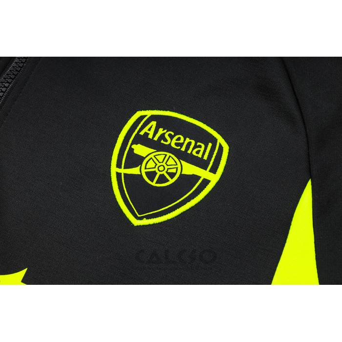 Tuta da Track di Felpa Arsenal Bambino 2023-2024 Nero e Verde